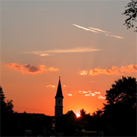 Die+Kirche+bei+Sonnenuntergang